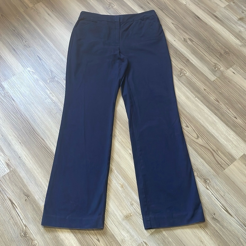 Talbots Heritage Straight Leg Chinos Pants Navy Size 6 Casual Travel Neutral - Picture 2 of 13